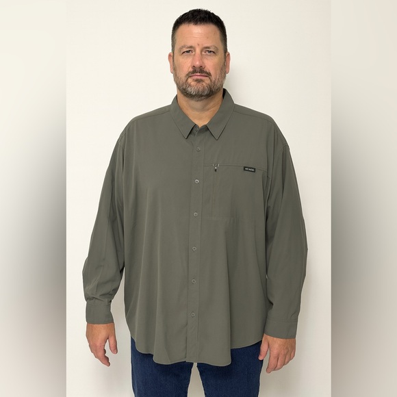 Columbia Titanium Men’s XXL Gray Long Sleeve Button-Up Performance Shirt - Picture 1 of 10